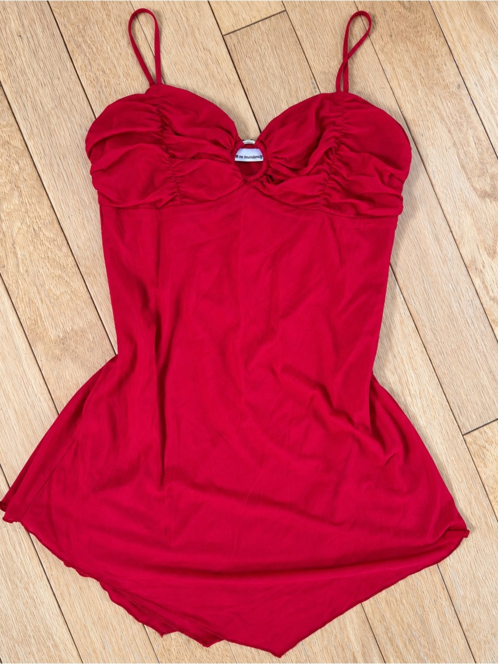 Y2K No Boundaries Red Ruched Tank Top | Ring Detail Cami M